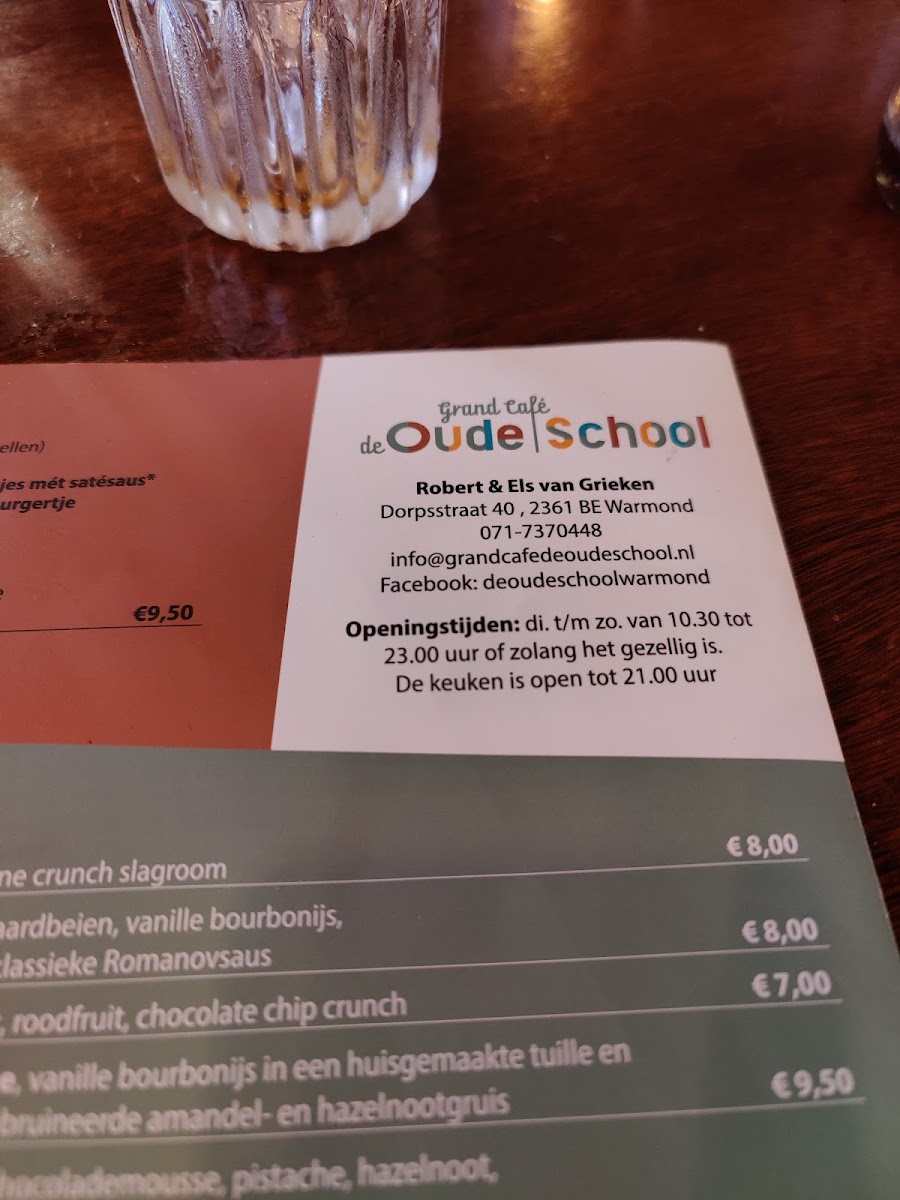 Menu Grand-Cafe De Oude School-7